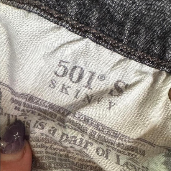 Levi’s original 501s skinny Button Fly jeans size 24W 28L women’s - Picture 4 of 7
